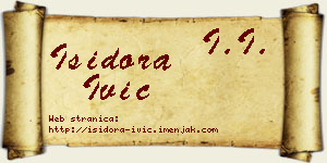 Isidora Ivić vizit kartica